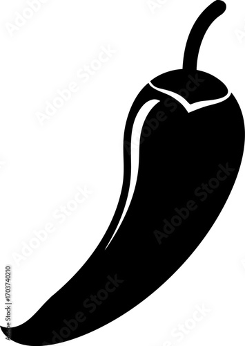 Silhouette Vector Illustration with Chili Pepper Icon