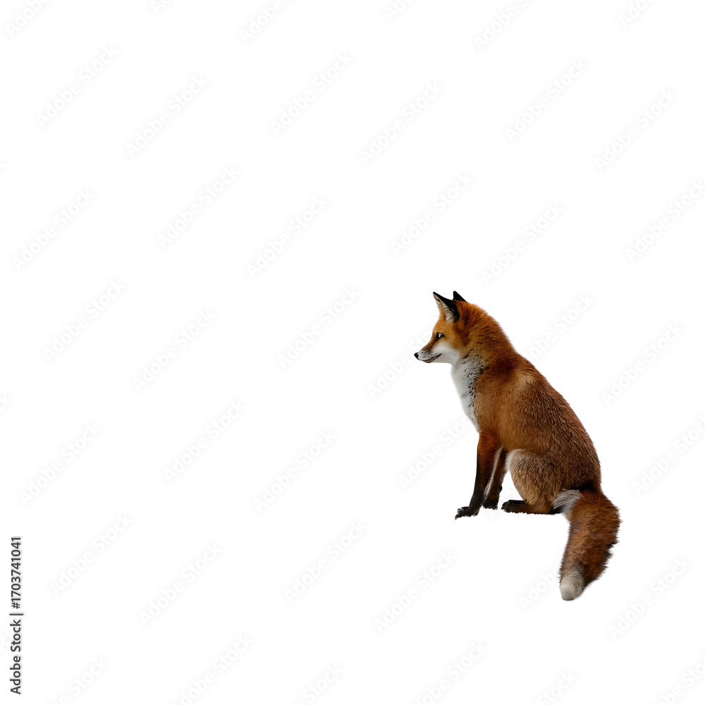 Obraz premium fox-sitting-on-a-snowy-rock-in-a-winter-forest-loo (3)