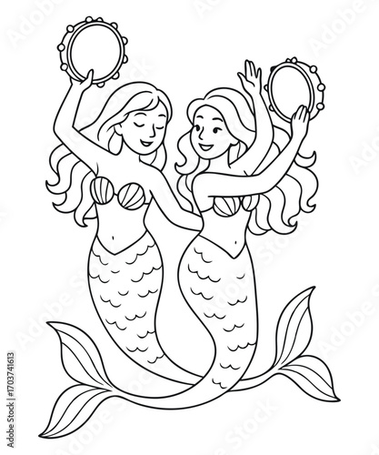 Cute Mermaid Coloring Page