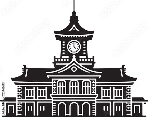 Iconic Asian Architecture Silhouette A Timeless Symbol of Cultural Heritage and Architectural Grandeur