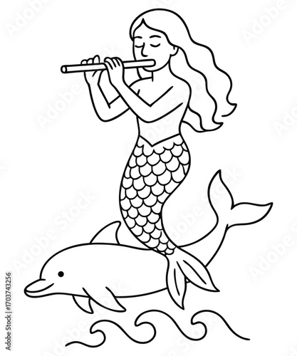 Cute Mermaid Coloring Page