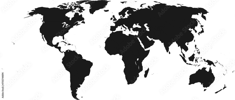 Obraz premium World Map Vector Outline SVG