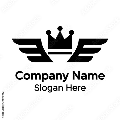 Regal Winged Crown Logo Design Representing Premium Excellence, Swift Luxury, Elite Leadership, and Unparalleled Service, Ideal for Brands Aiming for Supreme Success, Global Recognition, and Elevated