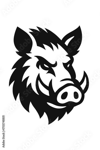 Wallpaper Mural Powerful Wild Boar Head Mascot Logo Vector Illustration Design - Aggressive Hog with Sharp Tusks for Sports Teams, Gaming, Apparel, and Brand Identity. Dynamic Monochrome Animal Artwork. Perfect for E Torontodigital.ca