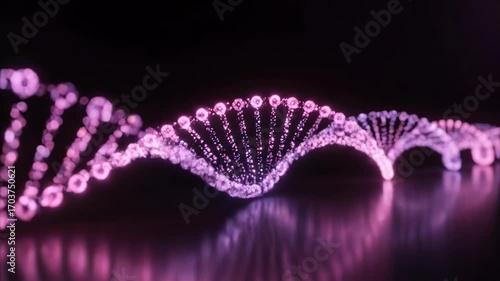 Luminous DNA Helix: Genetic Code Visualization