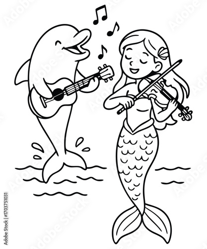 Cute Mermaid Coloring Page