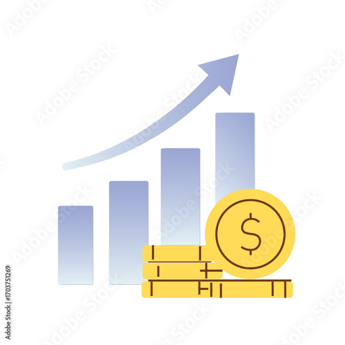Vector illustration on the theme of finance, profit, money, investments/ Векторна ілюстрація на тему фінансів, прибутку, грошей, інвестицій