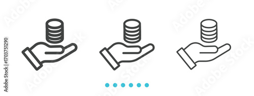 cash payment icon. Thin line icon vector