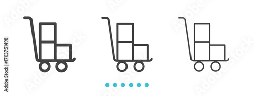 trolley icon. Thin line icon vector