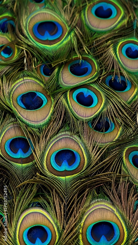 Obraz premium Close-up of peacock feathers
