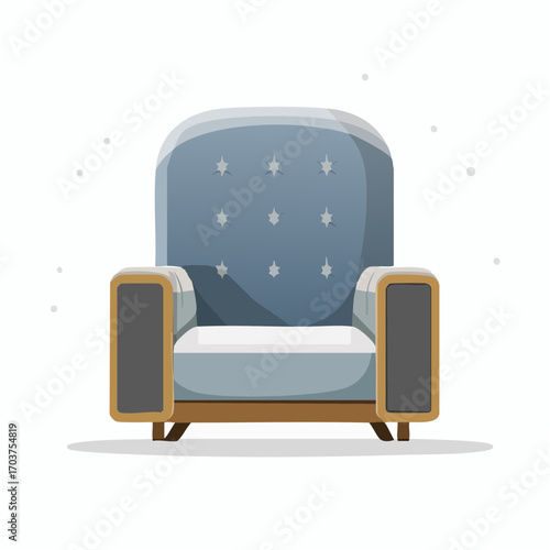 Eleganter Einzelsessel mit hoher Lehne, weicher Polsterung