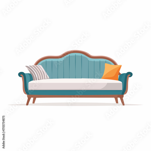 Eleganter Einzelsessel mit hoher Lehne, weicher Polsterung