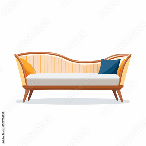 Elegante Recamiere mit geschwungener Form