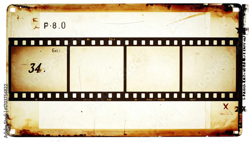 Vintage film strip with empty frames
