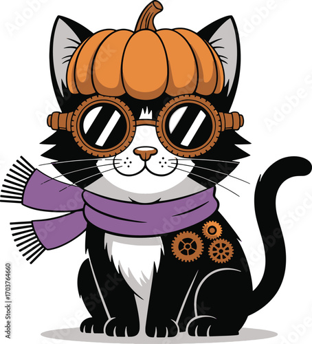 HalloweenCat silhouette vector