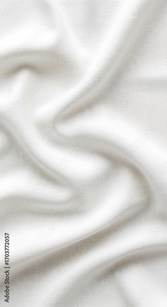 Obraz premium Smooth, flowing white fabric drapes elegantly, showcasing the soft, luxurious folds and subtle texture.
