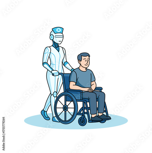 Robot Helping Patient in Wheelchair