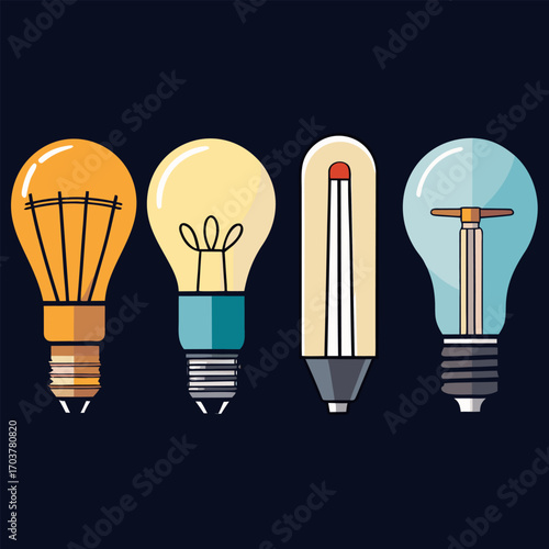 Light bulb, idea, lights, household royalty free vector