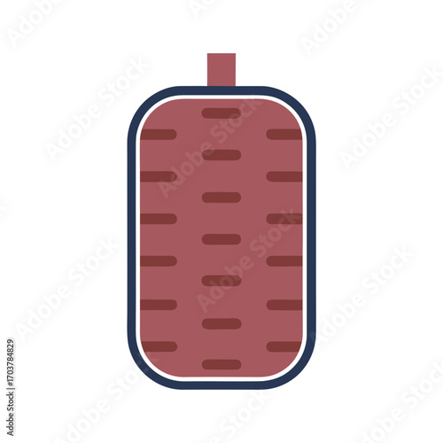 Illustration of rectangular red meat on a white background  