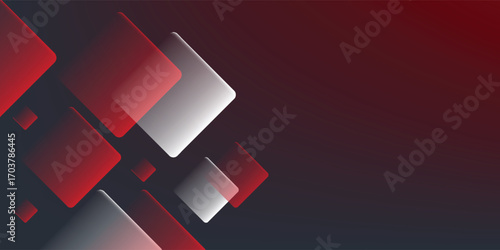 White background with abstract red grey square decoration. Vector illustration for modern presentation background, brochure design, business card background, website slider, landing page