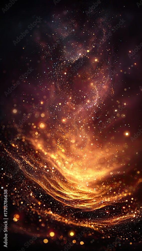 Naklejka premium Cosmic fiery nebula swirls in deep space