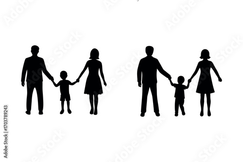 families holding hands together in unity silhouette