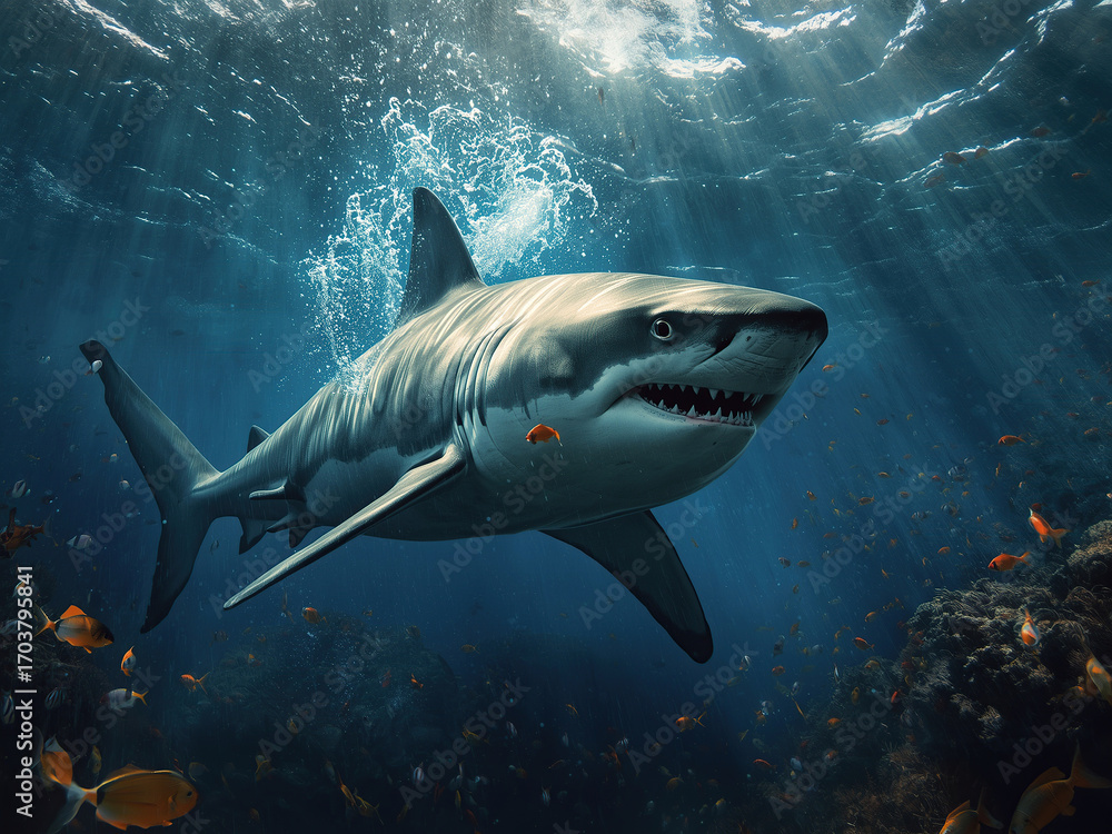 Naklejka premium great white shark