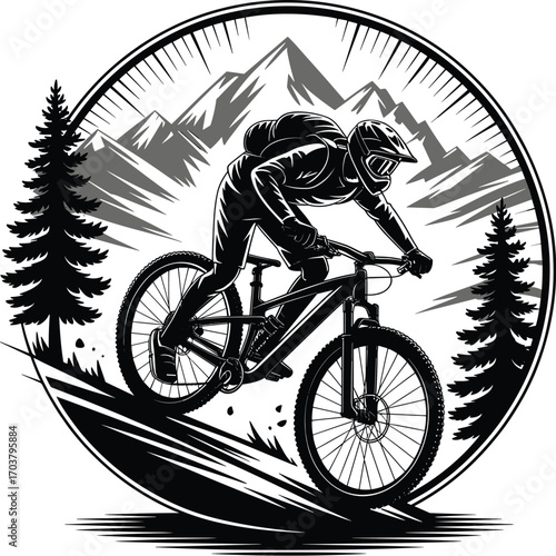 Mountain Biking Adventure in Alpine Landscape