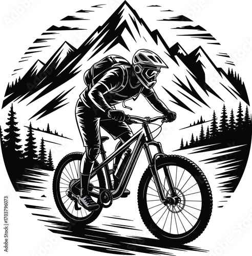 Mountain Biking Adventure in Alpine Landscape