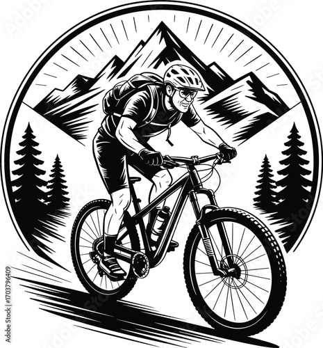 Mountain Biking Adventure in Alpine Landscape