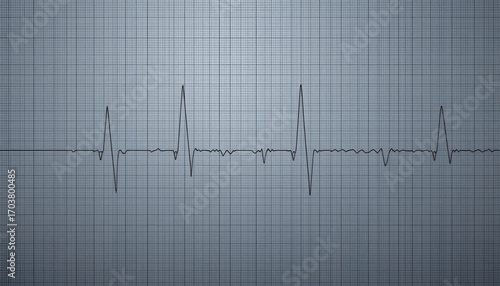 A closeup view of a seismograph reading showing seismic waves on graph paper, representing earthquake activity and geological data