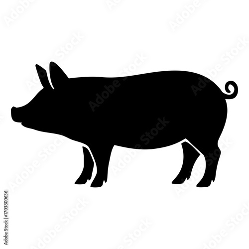 pig silhouette vector