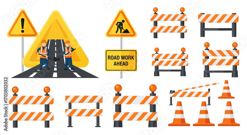 A high voltage danger icon, this yellow triangular under construction warning sign is a symbol of electrical shock hazard