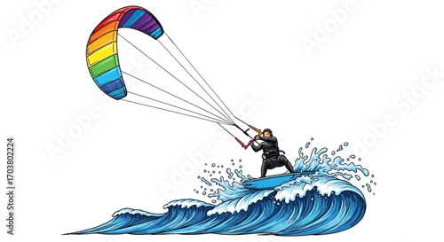 kite surfing on the beach