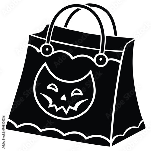 trick or treat bag vector icon