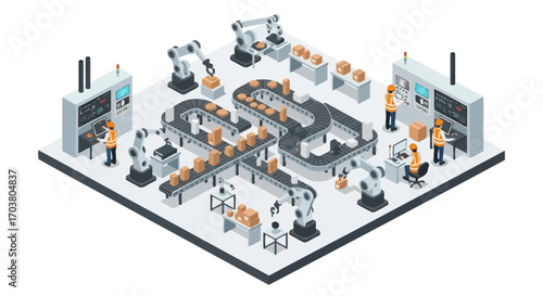 Modern isometric vector illustration of a business building in an urban cityscape