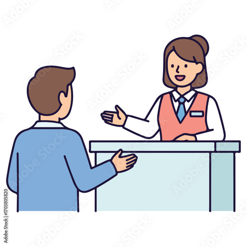 Business Receptionist Interaction.