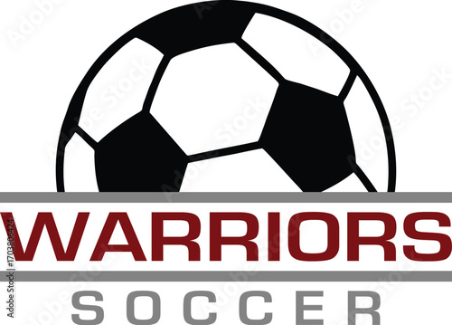 Warriors Soccer Team Design is a fantastic graphic for your soccer team that includes a ball and text. It is great for shirt designs, promotional products of any kind and advertising uses.