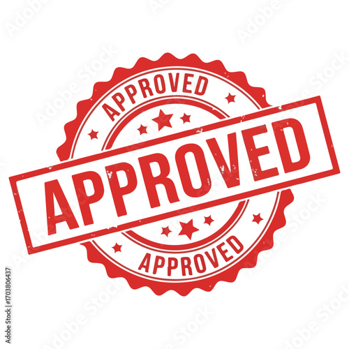 Red Approved Stamp Seal Image.
