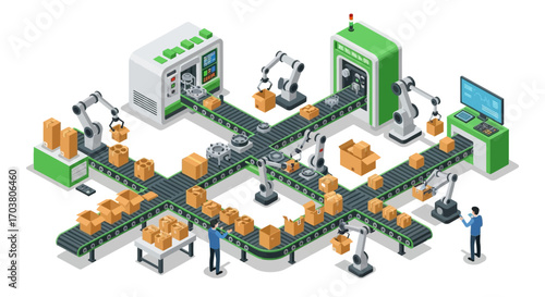 Abstract vector isometric urban city architecture and construction design set illustration