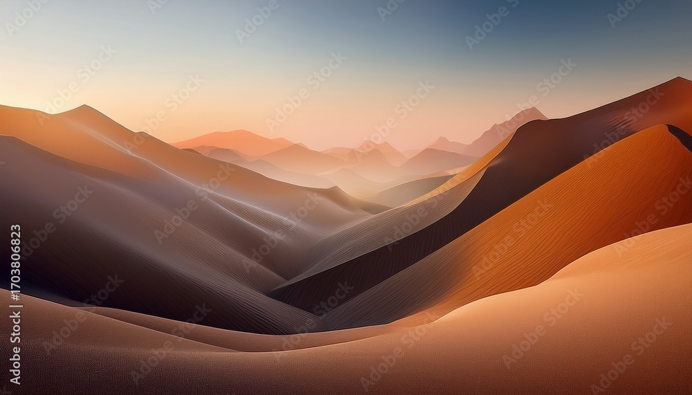 Fototapeta premium Abstract Earth Toned Landscapes Minimalistic Mountain Views Soft Color Gradients Nature Inspired Backgrounds Modern Design Elements Digital Artwork