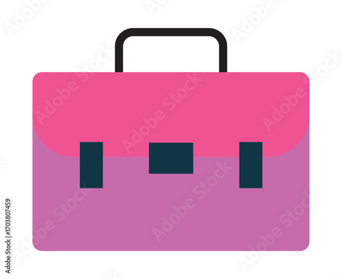 Colorful briefcase icon, a symbol for business, work, and professional career.