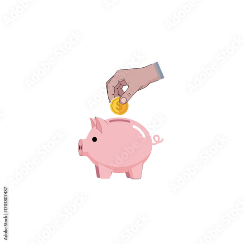 Saving Money with Piggy Bank.