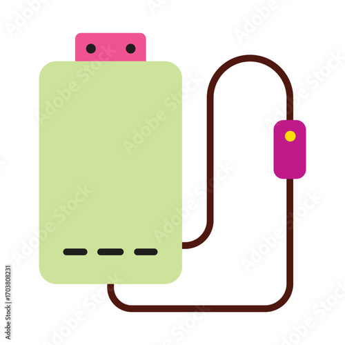 Colorful illustration of a home heating system or geyser with a controller.