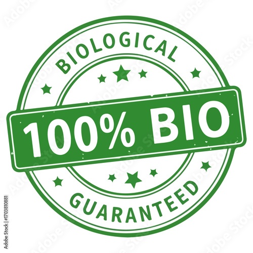 Certified organic product guarantee label for healthy food.