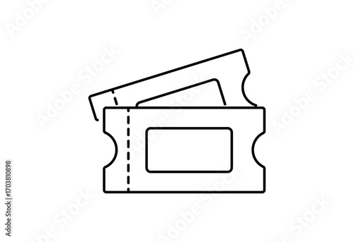 Cinema or concert tickets line icon vector illustration isolated on white background