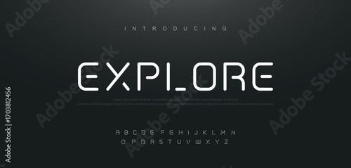 Abstract technology space font and alphabet. techno and fashion fonts designs. Typography digital sci-fi movie concept. vector illustration