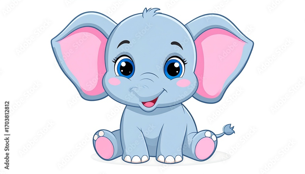 Fototapeta premium Cute cartoon elephant (1)