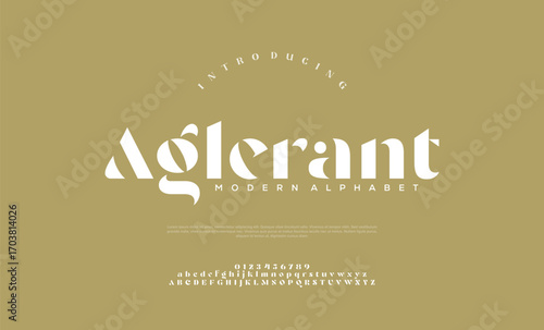 Elegant alphabet letters font logo classic minimal fashion designs. Typography modern sans fonts and number for logo brand. vector illustration

