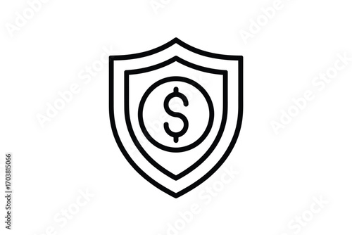 Shield with dollar sign icon representing financial security